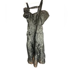 NEW Ragged Priest Strapped Buckle Gothic Rave Halloween Smock Dress Kink Organza